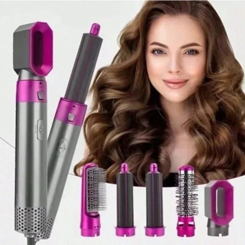 Escova Modeladora 5 em 1 – LumiHair Styler - Seu cabelo Liso ou Cacheado em Segundos - The Miner Shop