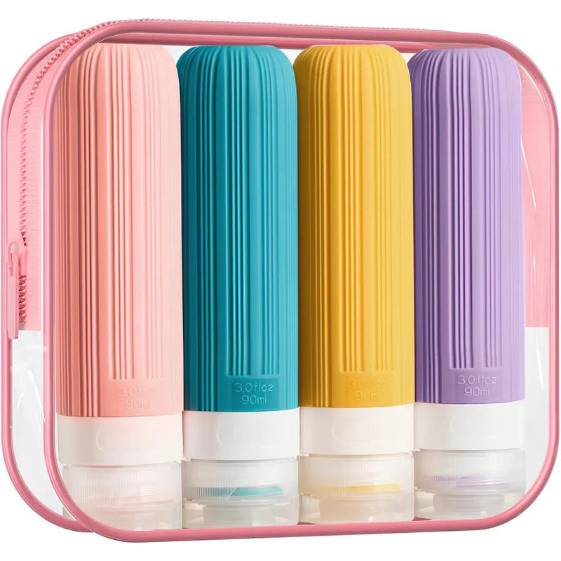 Kit 4 Frascos de Silicone Para Viagem - The Miner Shop
