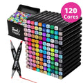 Kit de Caneta Marcadora de Cabeça Dupla e Marcadores Artísticos Touch Mark - Cores Vibrantes, Qualidade Profissional - The Miner Shop
