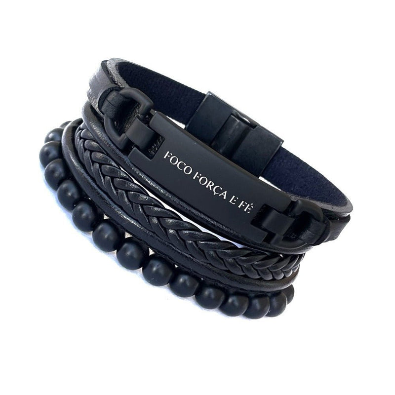 Kit de Pulseiras Masculinas com Fecho Magnético - The Miner Shop