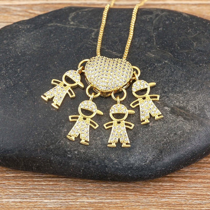 MomLove Gold — Colar de Mãe com Filhos em Cristal Zircônia! - The Miner Shop
