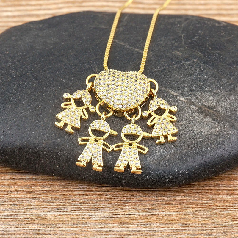 MomLove Gold — Colar de Mãe com Filhos em Cristal Zircônia! - The Miner Shop