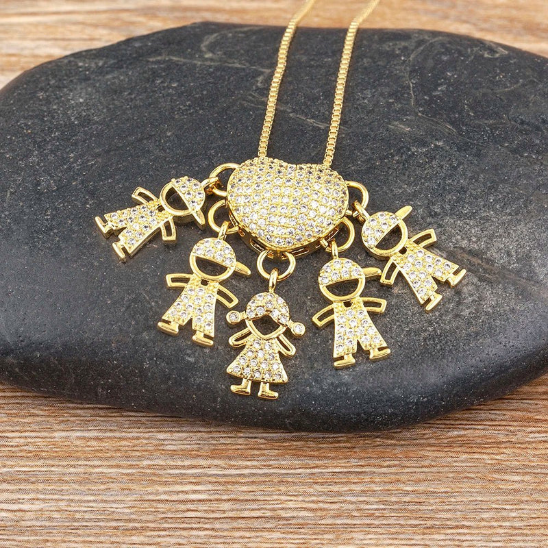 MomLove Gold — Colar de Mãe com Filhos em Cristal Zircônia! - The Miner Shop
