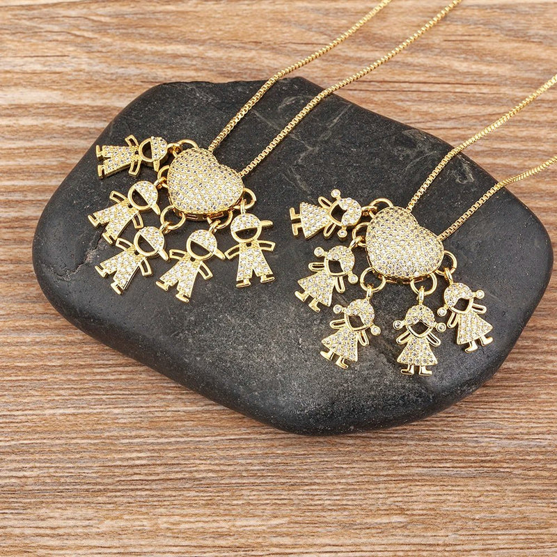 MomLove Gold — Colar de Mãe com Filhos em Cristal Zircônia! - The Miner Shop