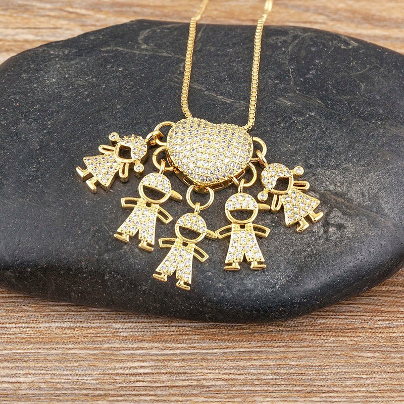 MomLove Gold — Colar de Mãe com Filhos em Cristal Zircônia! - The Miner Shop