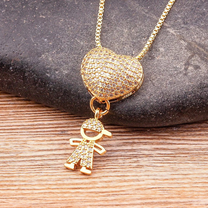 MomLove Gold — Colar de Mãe com Filhos em Cristal Zircônia! - The Miner Shop