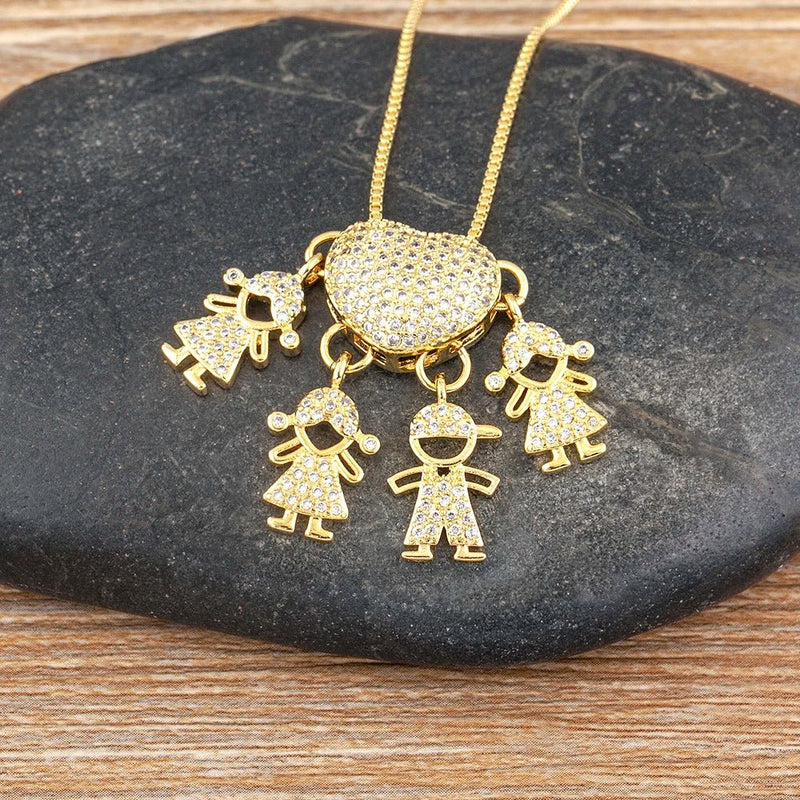 MomLove Gold — Colar de Mãe com Filhos em Cristal Zircônia! - The Miner Shop