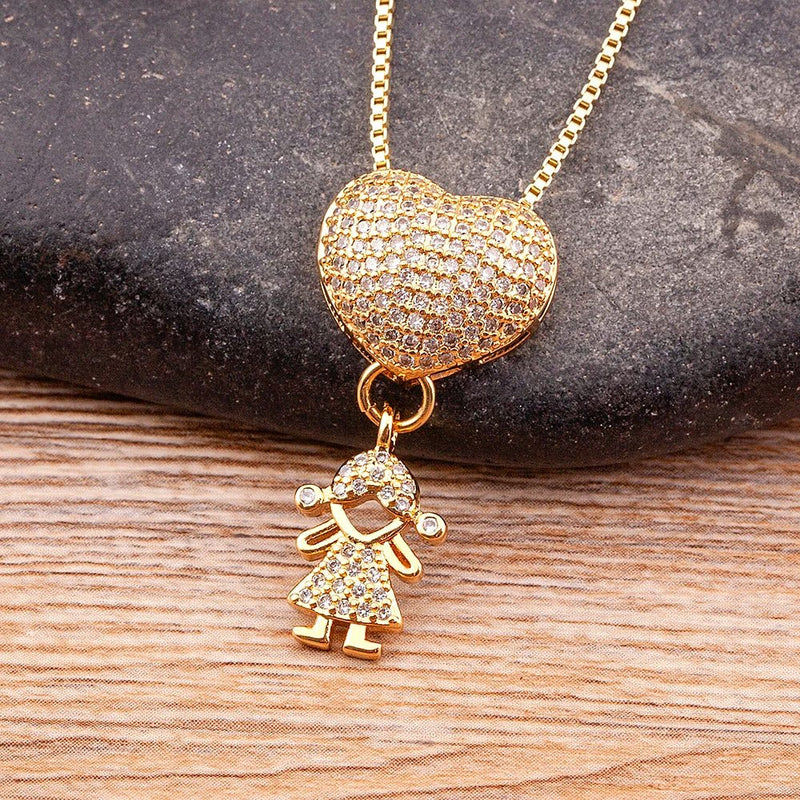 MomLove Gold — Colar de Mãe com Filhos em Cristal Zircônia! - The Miner Shop