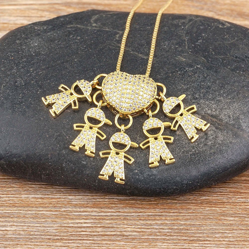 MomLove Gold — Colar de Mãe com Filhos em Cristal Zircônia! - The Miner Shop