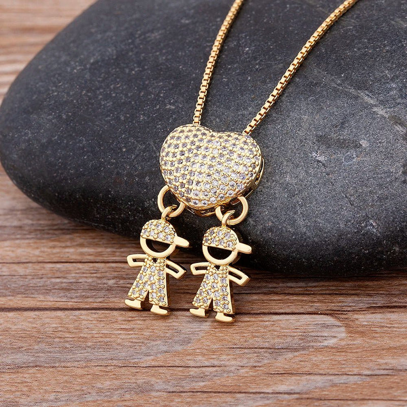MomLove Gold — Colar de Mãe com Filhos em Cristal Zircônia! - The Miner Shop