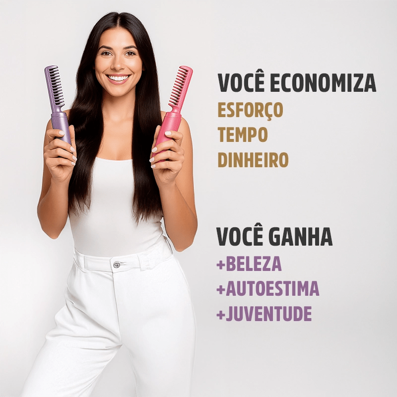 Pente Alisador de Cabelo 5 em 1 Sem Fio InfiniteGlam® - The Miner Shop