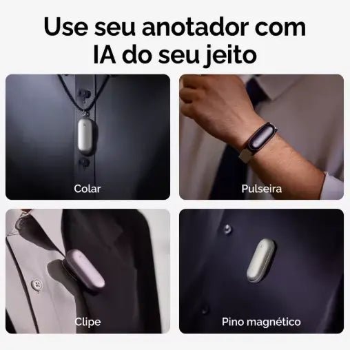 PLAUD NotePin - O Gravador de Voz com Inteligência Artificial Vestível - The Miner Shop