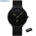 Relógio de Pulso Masculino de Quartzo Modelo 2150 CRRJU Slim Black | Casual de Luxo com Design Ultra Fino - The Miner Shop