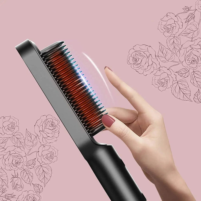StyleBrush Pro Bivolt — Escova Profissional 3 Em 1 para Todos os Tipos Cabelos: Seca, Alisa e Modela em Cachos | Produção Total em Minutos! - The Miner Shop