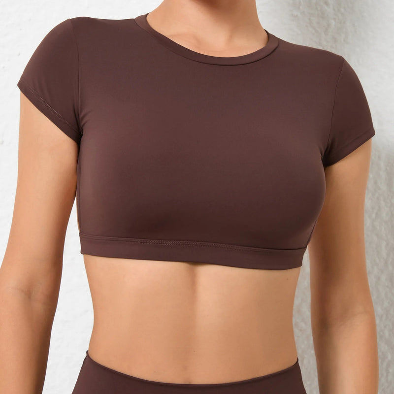 Top de ginástica feminino cropped com costas abertas OpenFit | Movimento sem Limites - The Miner Shop