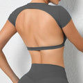 Top de ginástica feminino cropped com costas abertas OpenFit | Movimento sem Limites - The Miner Shop