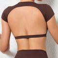 Top de ginástica feminino cropped com costas abertas OpenFit | Movimento sem Limites - The Miner Shop